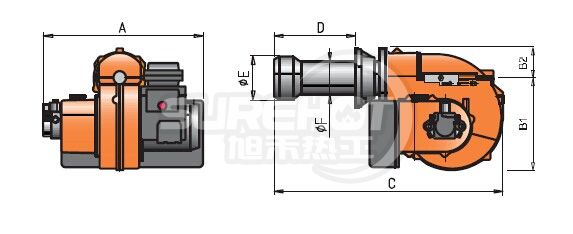 百得SPARK 18W燃燒器外型尺寸圖