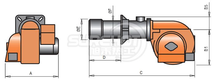 百得BGN350 DSPGN ME燃燒器外型尺寸圖